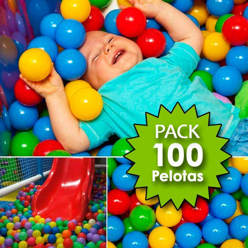 Pack 100 Pelotas Plásticas Para Piscina Colores Surtidos